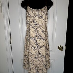 Carbon 38 Cross back Snake Print Dress Knee length Small S